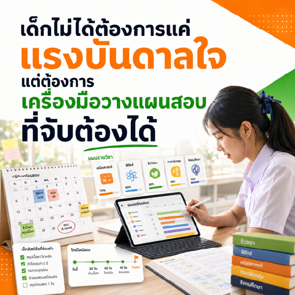 เด็กไม่ได้ต้องการแค่แรงบันดาลใจ แต่ต้องการเครื่องมือวางแผนสอบ ที่จับต้องได้